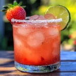 Strawberry margarita on the rocks recipe picture